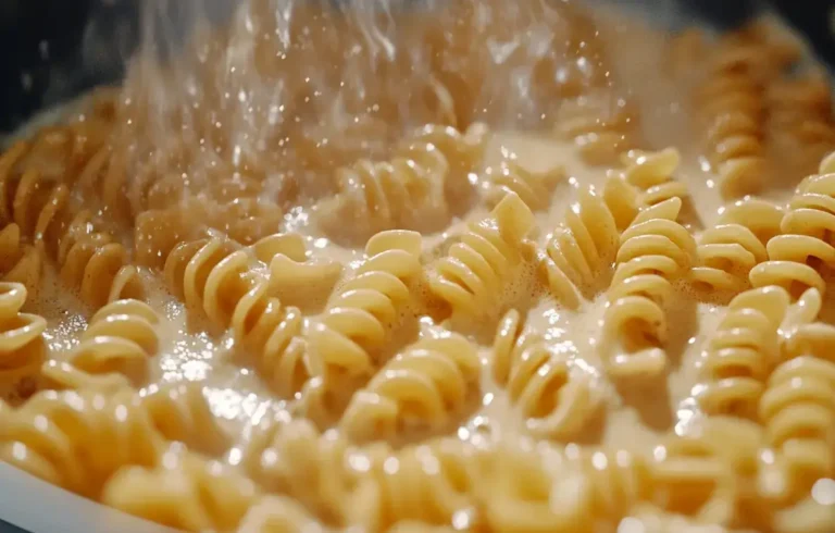 A bowl of creamy pasta being reheated on the stove.